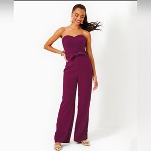 Lilly Pulitzer purple Rosalie strapless jumpsuit, size 00